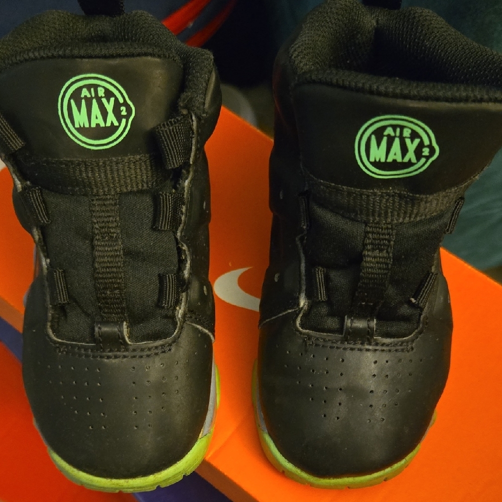 Nike Air Max Kids Sneakers - Black and Neon Green